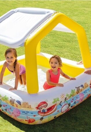 Piscina Infantil C/Techo Desmontable 157 x 157 x 122cm Inflable Intex
