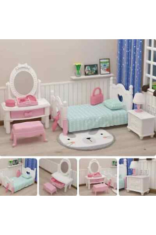 Muebles Accesorios Casita de Muñecas Dormitorio