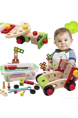 Juego de Construcción en Madera Herramientas 26 Piezas