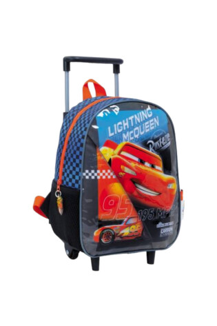 Mochila Cars Rayo Mc Queen 30cms con Carro Negro Carrito