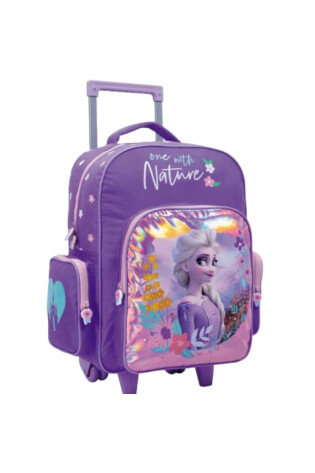 Mochila Frozen Elsa 43cms con Carro Violeta Carrito