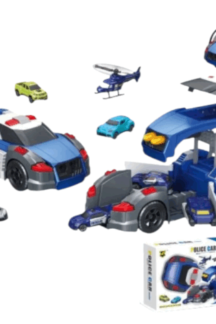 Set Auto de Policia Transformable con Vehículos