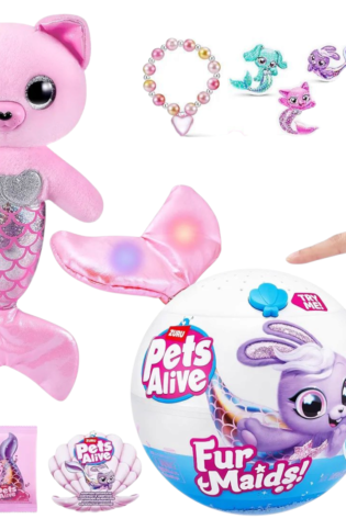 Pets Alive Sirena Peluche Interactivo Sorpresas Zuru Rosa