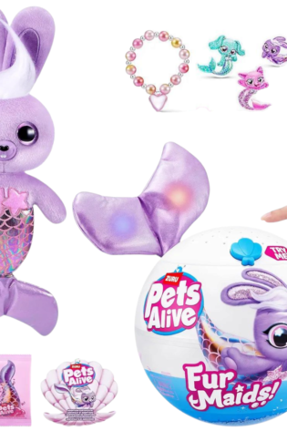 Pets Alive Sirena Peluche Interactivo Sorpresas Zuru Lila
