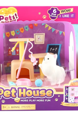 Playset Mascota Gatito con Entrenador y Accesorios Pet House